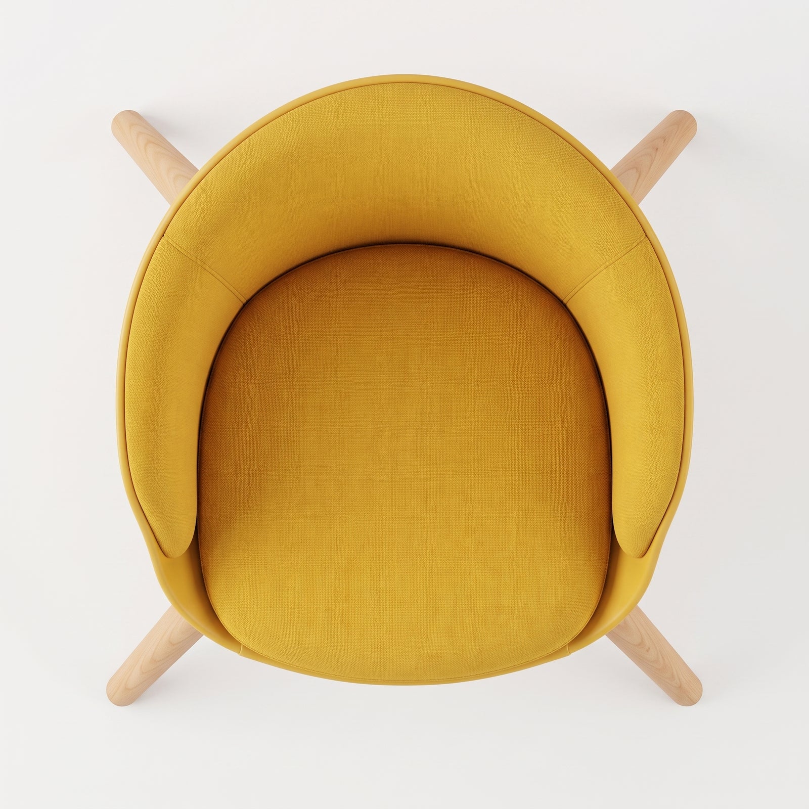 Silla Ibiza pata madera en amarillo mostaza, vista superior