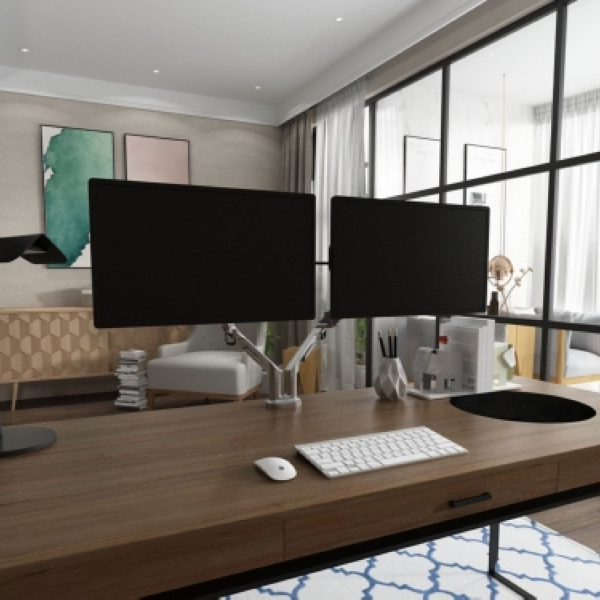 Soporte PRO Ergonómico a Gas para 2 Monitores